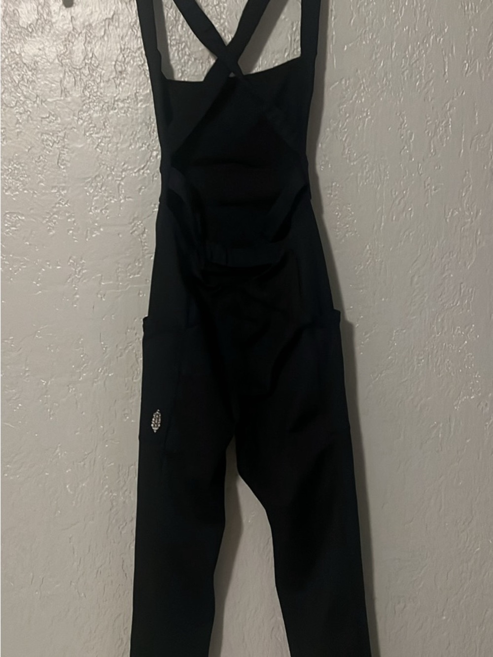 Free People Black Cross-Back Utility Jumpsuit